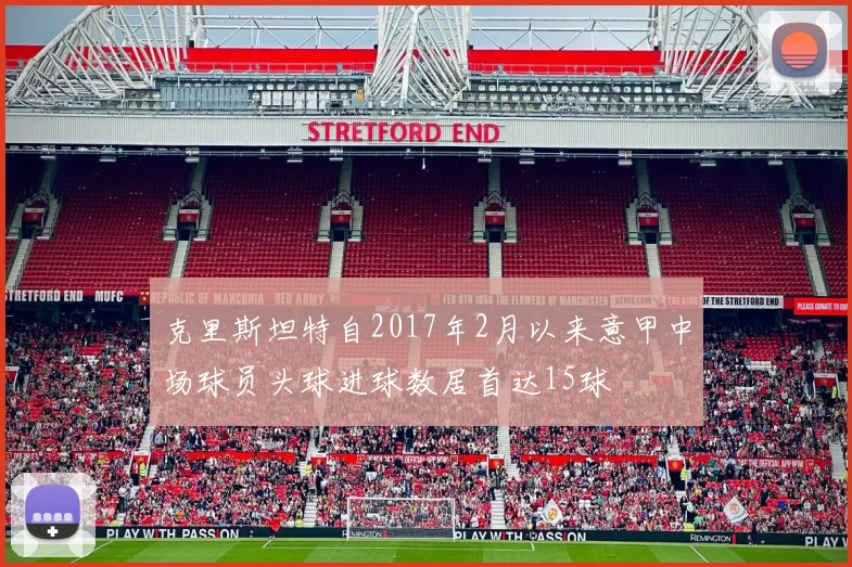 克里斯坦特自2017年2月以来意甲中场球员头球进球数居首达15球